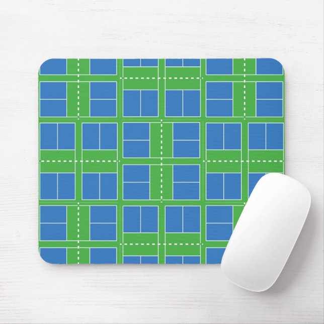 Tapis De Souris Terrains de Pickleball Bleu et Vert (Avec souris)