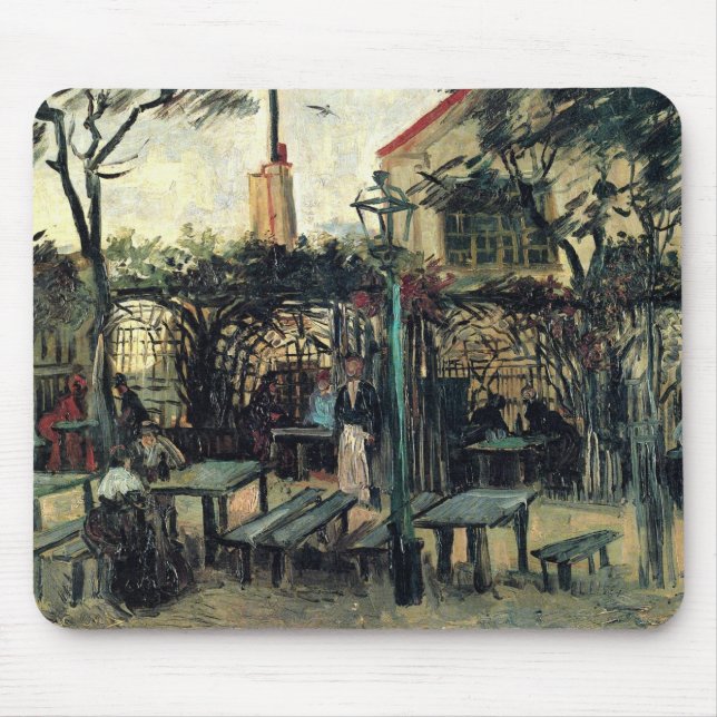 Tapis De Souris Terrasse d'un Café, Montmartre par Vincent van Gog (Devant)