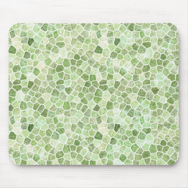 Tapis De Souris Terrazzo Motif Patchwork Pavé Vert Pâle (Devant)