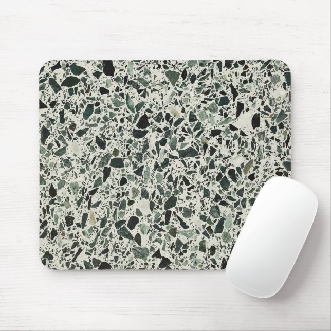 Tapis De Souris Terrazzo Vert Moderne (Avec souris)