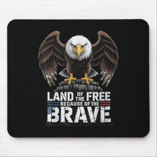 Tapis De Souris Terre De La Liberté À Cause De L'Aigle Nous Brave