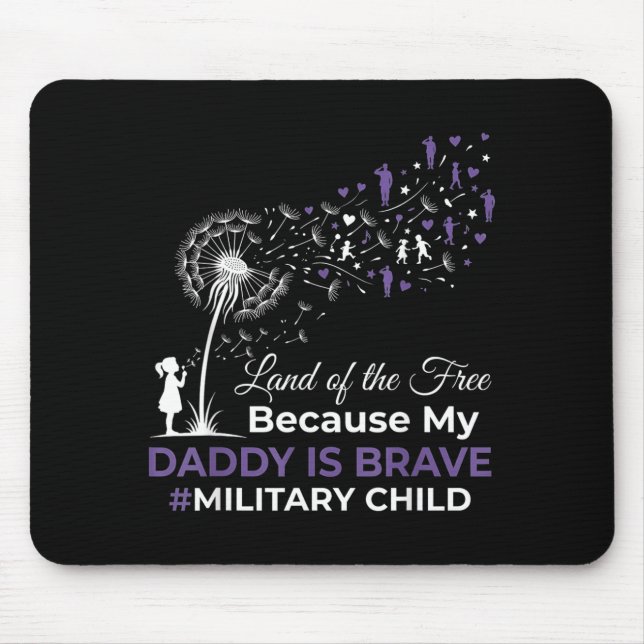 Tapis De Souris Terre de l'enfant militaire parce que papa est cou (Devant)