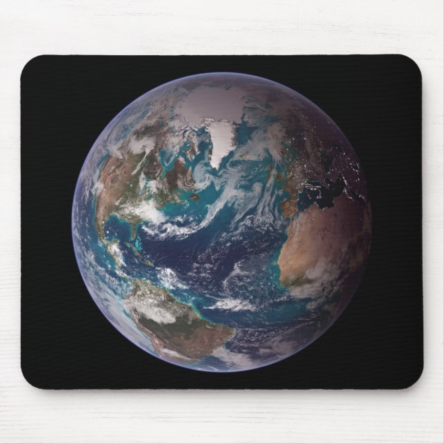 Tapis De Souris Terre de marbre bleu (hémisphère occidental) (Devant)