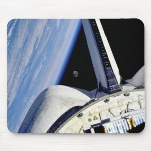 Tapis De Souris Terre et Lune depuis la navette spatiale Discovery