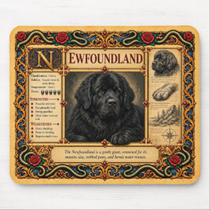 Tapis De Souris Terre-Neuve, Art de Bestiaire Médiéval