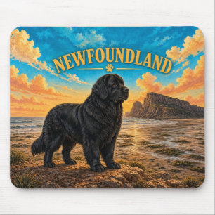 Tapis De Souris Terre-Neuve, rivage de Fundy aquarelle vintage