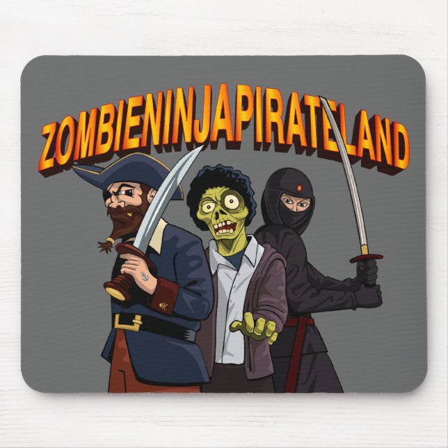 Tapis De Souris Terre pirate de Zombie Ninja (Devant)
