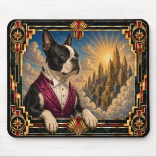 Tapis De Souris Térrier de Boston, chien Art Déco