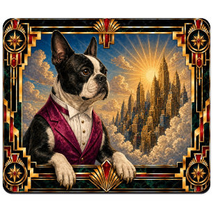 Tapis De Souris Térrier de Boston, chien Art Déco