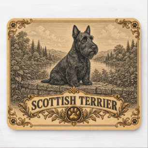 Tapis De Souris Térrier Écossais, Chien à Patrimoine Vintage