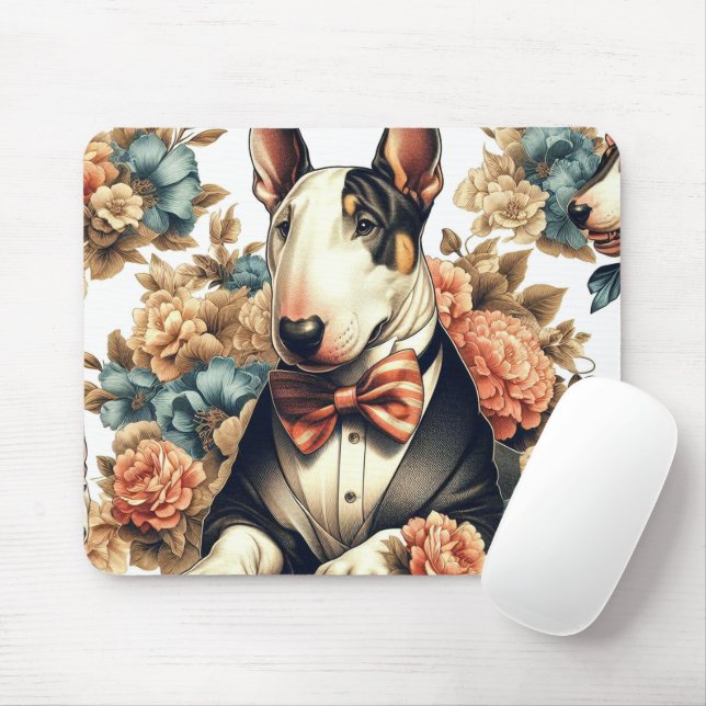 Tapis De Souris Terrier Floral Cute Retro (Avec souris)
