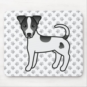 Tapis De Souris Terrier Parson Russell à poil lisse noir et blanc