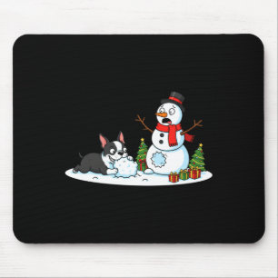 Tapis De Souris Tervier de Boston Bonhomme de Neige Arbre de Noël