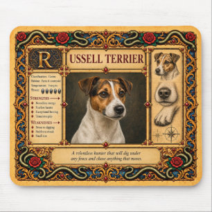 Tapis De Souris Tervrier Russell, Art de Bestiaire Médiéval