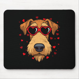 Tapis De Souris Tervueren Airedale Saint-Valentin Cœur Amoureux de