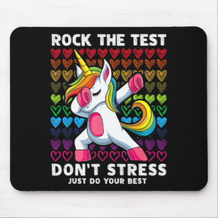 Tapis De Souris Test Day Rock The Test Dabbing Unicorn Boys Girls