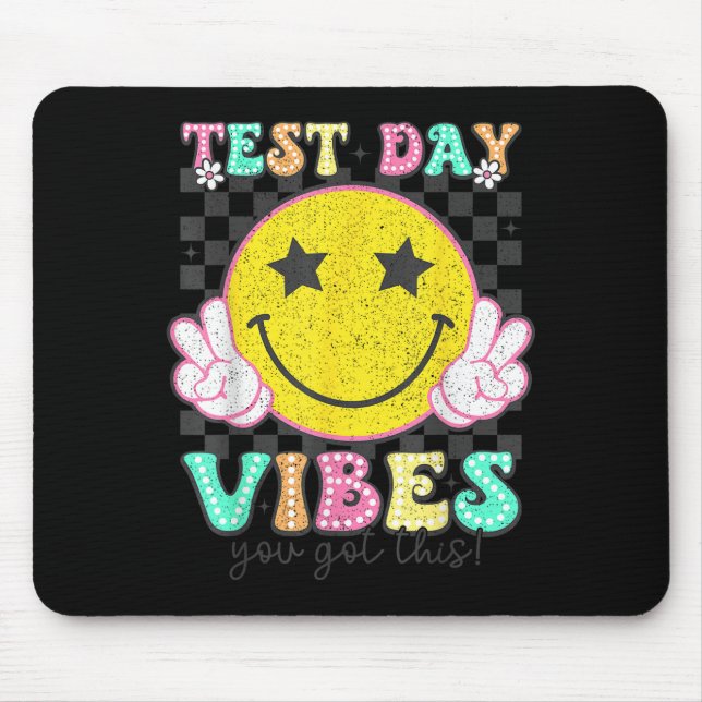 Tapis De Souris Test Day Vibes You Got This Retro Groovy Testing D (Devant)