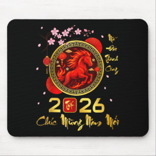 Tapis De Souris Têt 2026 année vietnamienne du Cheval Nouvel An lu