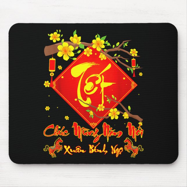Tapis De Souris Tet 2026 Chuc Mung Nam Moi Xuan Binh Ngo Vietnames (Devant)