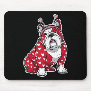 Tapis De Souris Tête de bouledogue à motif à carreaux en forme de