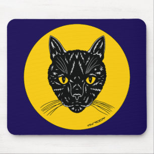 Tapis De Souris Tête de chat noir