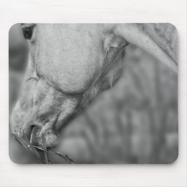 Tapis De Souris Tête de cheval B&W ~ Mousepad (Devant)