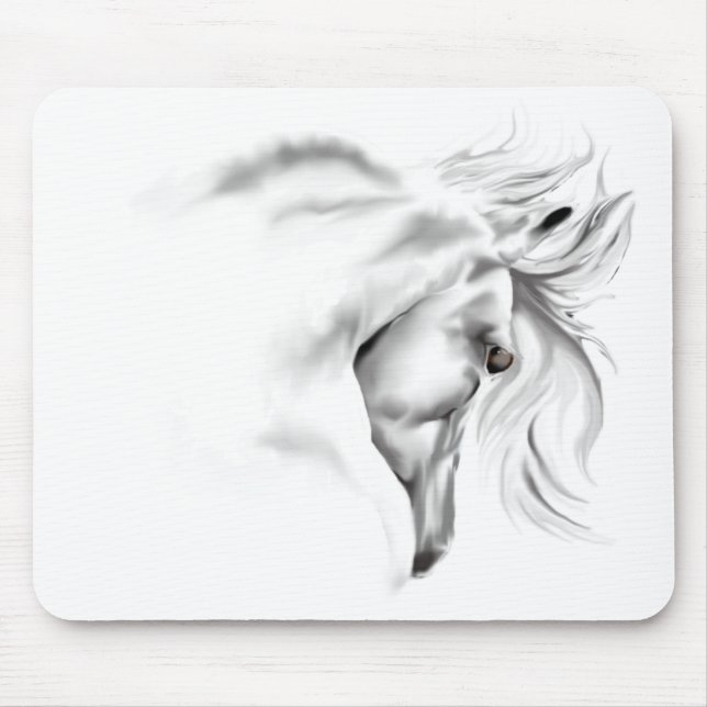 Tapis De Souris Tête de cheval de Whte Mousepad (Devant)