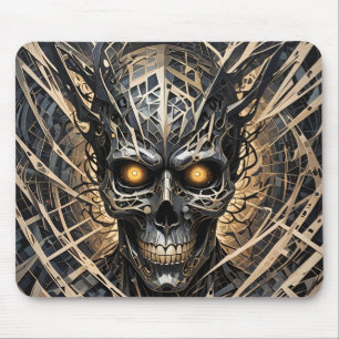 Tapis De Souris Tête de crâne métallique