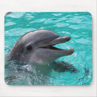 Tapis De Souris Tête de dauphin dans l'eau bleu vert