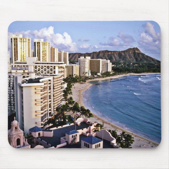 Tapis De Souris Tête de diamant - plage de Waikiki, Oahu (Devant)