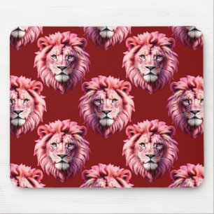 Tapis De Souris Tête de lion rose bordeaux Design