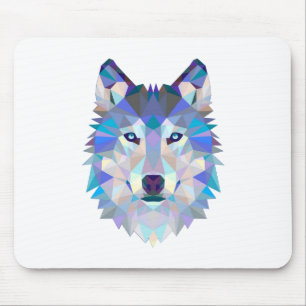 Tapis De Souris Tête de loup polygonale géométrique