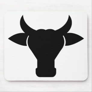Tapis De Souris Tête de vache Silhouette