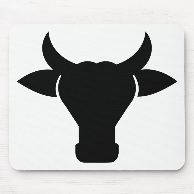 Tapis De Souris Tête de vache Silhouette (Devant)