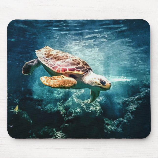 Tapis De Souris Tête-dorée de la tortue marine  (Devant)