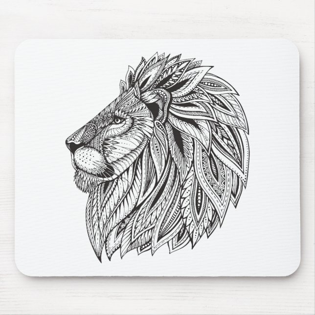 Tapis De Souris Tête modelée ethnique de lion (Devant)