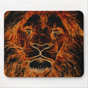 Tapis De Souris Tête noire et orange de lion de graffiti