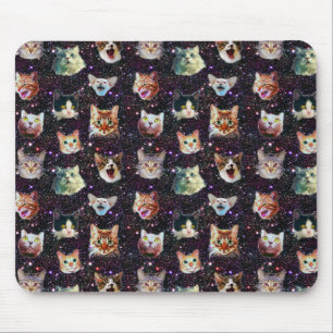 Tapis De Souris Têtes de chat dans l'espace extra-atmosphérique Fu