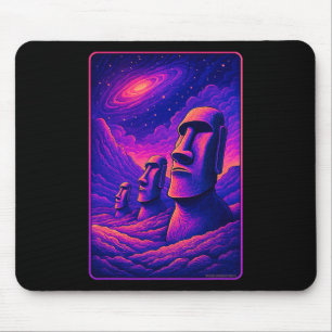 Tapis De Souris Têtes de Moai de l'île de Pâques - Galaxie extrate