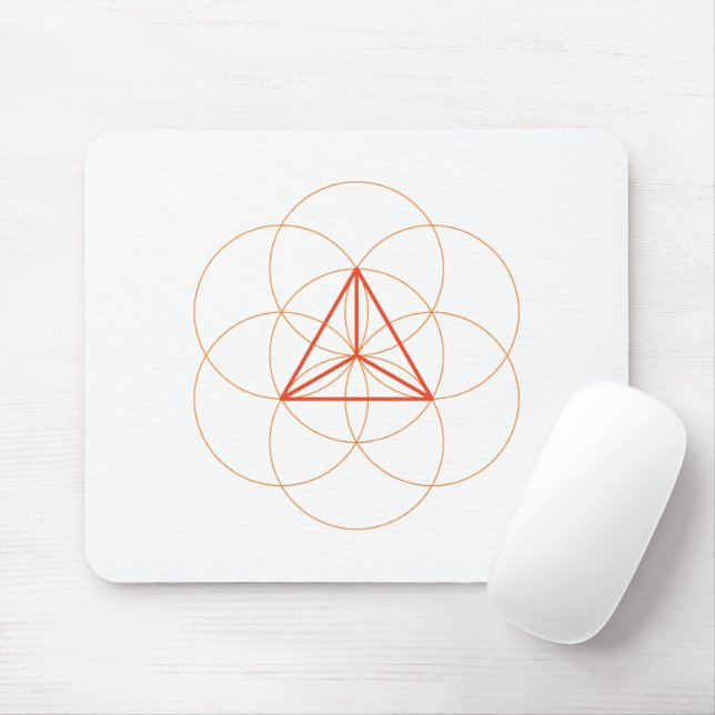 Tapis De Souris Tetrahedron Sacred Geometry Pad - Rouge-Orange (Avec souris)