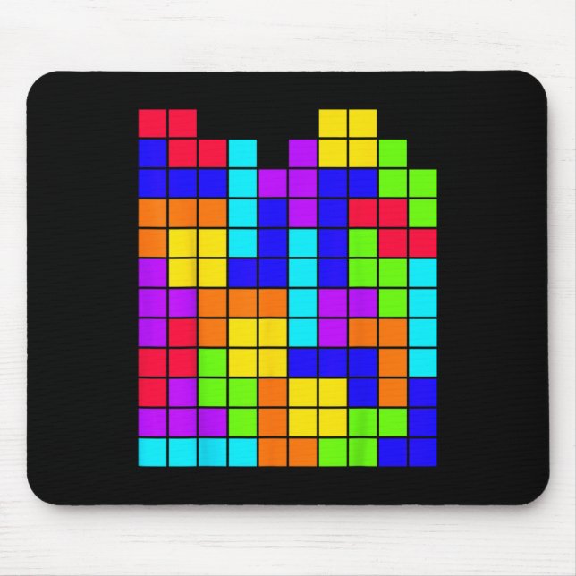 Tapis De Souris Tetrominoes Bloc Puzzle Vidéo Jeu Math Enseignant  (Devant)