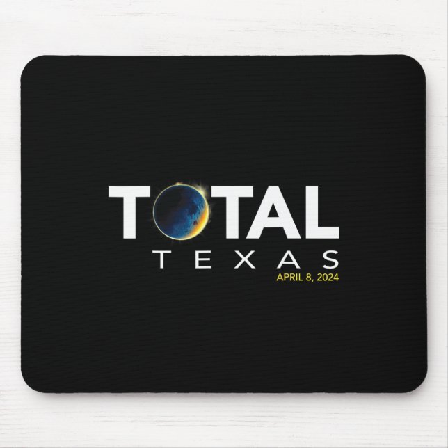 Tapis De Souris Texas 8 avril total Éclipse solaire 2024 (Devant)