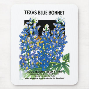 Tapis De Souris Texas Blue Bonnet Étiquette de paquets de semences