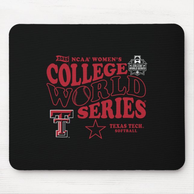 Tapis De Souris Texas Tech Red Raiders Wcws 2025 Softll Noir  (Devant)