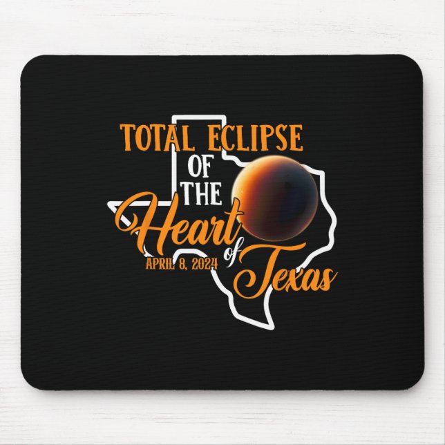 Tapis De Souris Texas Total Éclipse Solaire Avril 8 2024 Tot Carte (Devant)