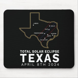 Tapis De Souris Texas Total Solar Eclipse 2024 Parcours De Totalit