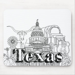 Tapis De Souris Texas Vacation Art Dessin Vacation Art Voyage