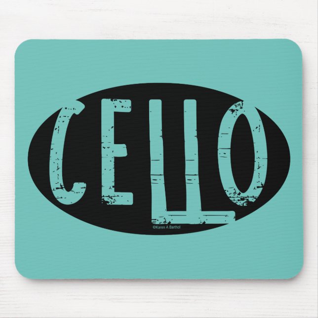 Tapis De Souris Texte brut ovale cello (Devant)