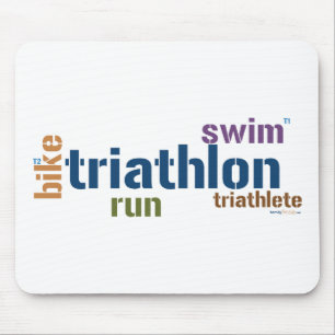 Tapis De Souris Texte de triathlon