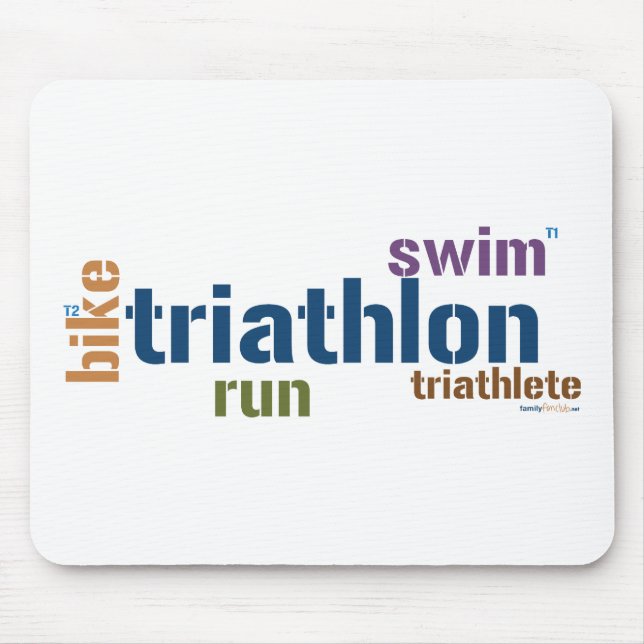 Tapis De Souris Texte de triathlon (Devant)